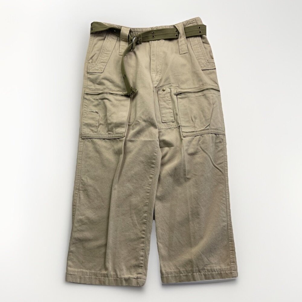 Y2K Machine Jeans Co Jeans Mens Pants Sz 38*  Beige Cargo Skate Loose Military